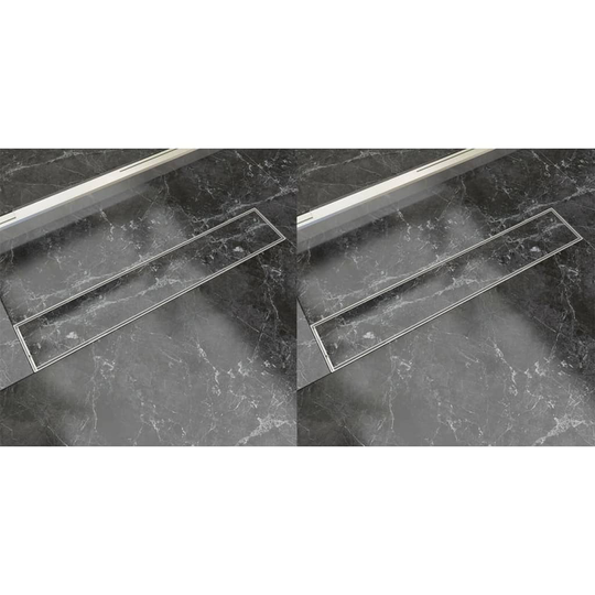 vidaXL lineære bruseafløb 2 stk. 630 x 140 mm rustfrit stål
