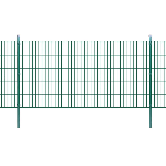 vidaXL 2D paneler og pæle til havehegn, 2.008x1.030 mm, 34 m, grønne