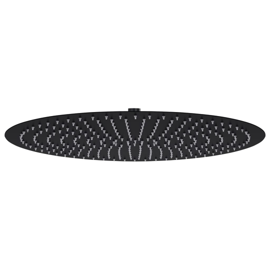 vidaXL regnbrusehoved 50 cm rustfrit stål rund sort