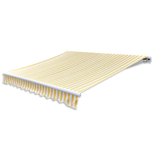 vidaXL foldemarkise manuel betjening 300 cm gul/hvid