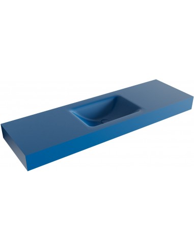 CLOUD væghængt håndvask 150 x 46 cm Solid surface - Jeansblå