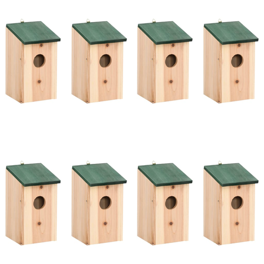 vidaXL fuglehuse 8 stk. 12x12x22 cm træ