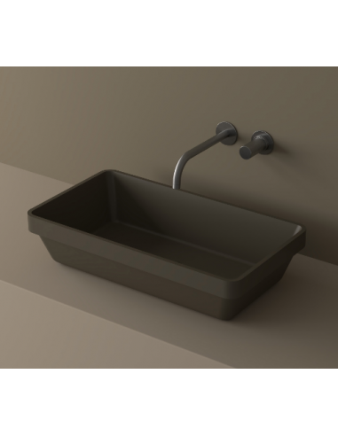 LB1L bordmonteret håndvask 57 x 32 cm solid surface - Antracit
