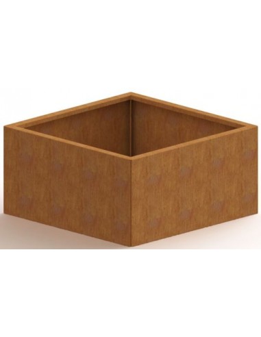 Miami højbed med bund H60 x B80 x D80 cm i corten stål
