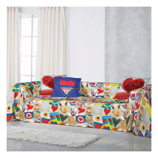 Multifunktionelt tæppe Naturals Love Enkeltseng (180 x 260 cm)