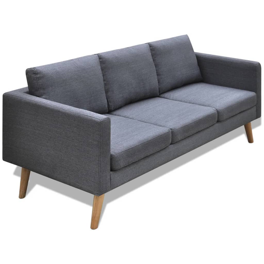 vidaXL sofa 3-pers. sofa stof mørkegrå