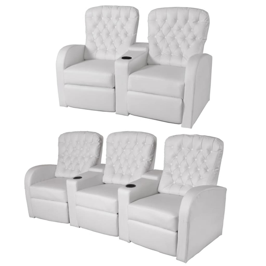 vidaXL lænestol i to dele 2+3 sæder kunstlæder hvid