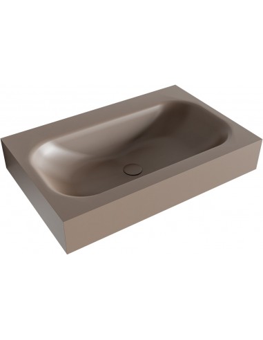 BIG SMALL væghængt håndvask 70 x 46 cm Solid surface - Røg