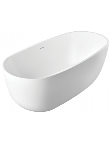 OTEMMA Fritstående badekar 160 x 75 cm Akryl - Blank hvid/Krom