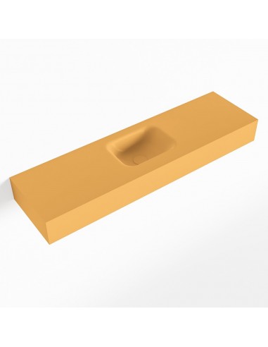 LEX væghængt håndvask 110 x 30 cm Solid surface - Okker