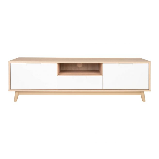 Tv-bord i hvid og natur - 2501002
