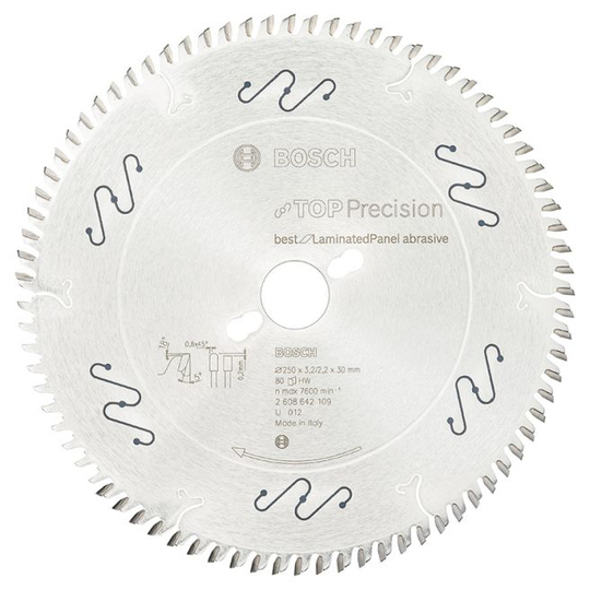 Bosch Rundsavsklinge Best Lam 250x3,2x30mm 80t - 2608642109