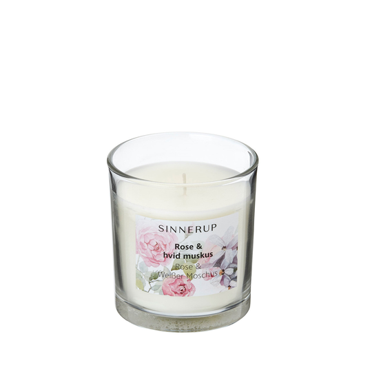 SINNERUP Duftlys rose/hvid muskus (CLEAR, ONESIZE)