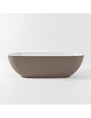 ROCK fritstående badekar 170 x 70 cm Solid surface - Talkum/Røg