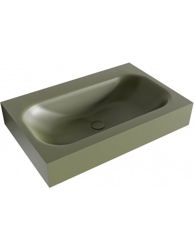 BIG SMALL væghængt håndvask 70 x 46 cm Solid surface - Armygrøn