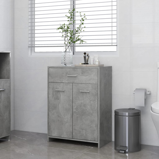 vidaXL badeværelsesskab 60x33x80 cm konstrueret træ betongrå