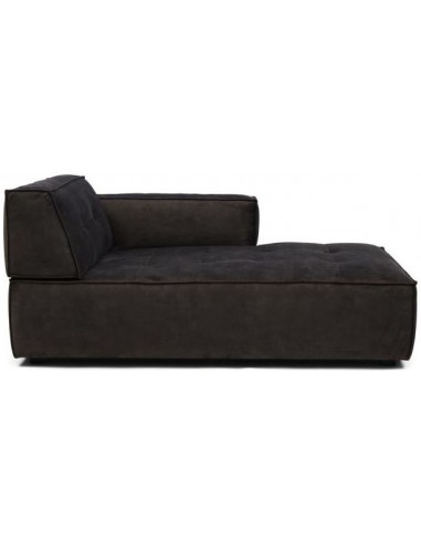 Brandon højrevendt daybed i velour 173 x 118 cm - Grå