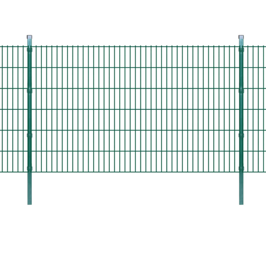 vidaXL 2D paneler og pæle til havehegn, 2.008x1.230 mm, 44 m, grønne