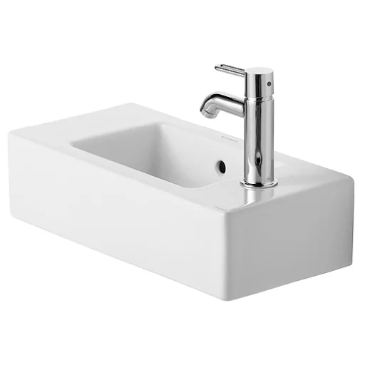 Duravit Vero venstrevendt håndvask m/WonderGliss, hanehul & overløb 50 cm