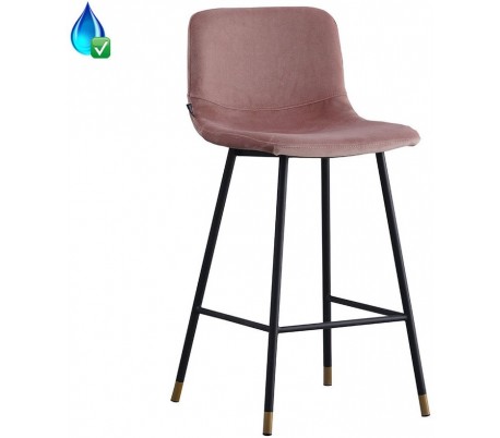 Mikky Barstol i velour H96 - 107 cm - Sort/Rosa