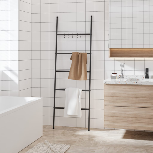 vidaXL håndklædestige 5 niveauer 58x175 cm jern sort