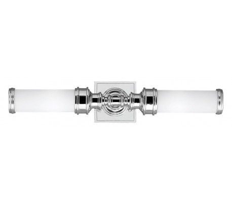 Payne Badeværelseslampe i stål og glas H55,9 cm 2 x G9 LED - Poleret krom/Hvid