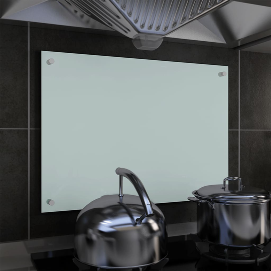 vidaXL stænkplade 70x50 cm hærdet glas hvid