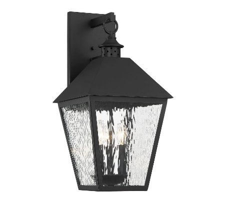 Harrison 3 Væglampe H55 cm - Mat sort/Klar med bølget effekt