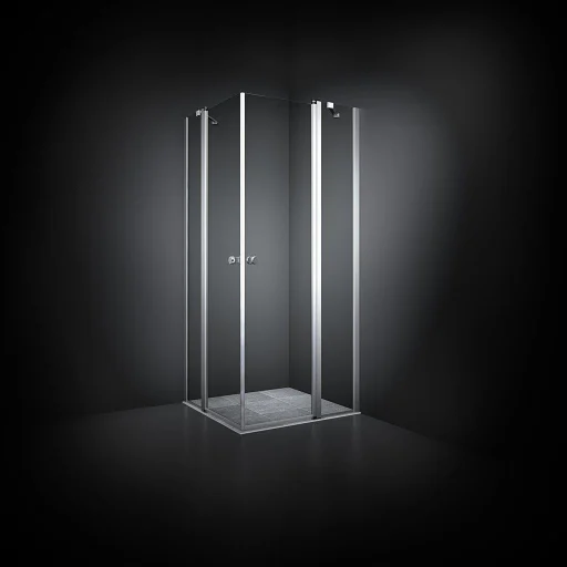 Dansani Match Brusehjørne 100 x 100 cm, Klart glas/Satin profil - Model 6
