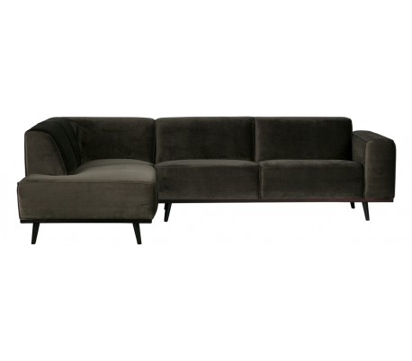 Hjørnesofa i velour 274 x 210 cm - Varm grøn