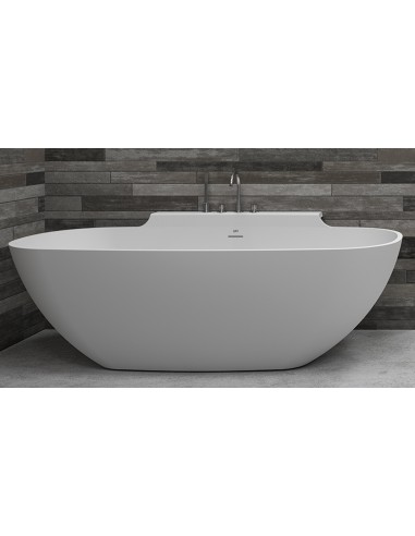 KATARA fritstående badekar 180 x 82 cm Solid surface - Mat hvid