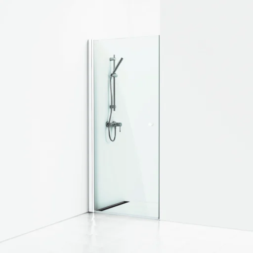 Svedbergs Skoga svingdør 90 cm, klart glas/mathvid