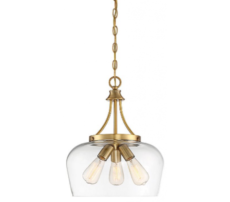 Octave 3 Loftlampe Ø38 cm - Varm messing/Klar