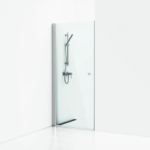Svedbergs Skoga svingdør 80 cm, klart glas/mat alu