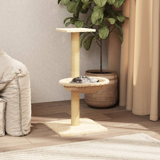 vidaXL kradsetræ med sisalkradsestolpe 74 cm cremefarvet