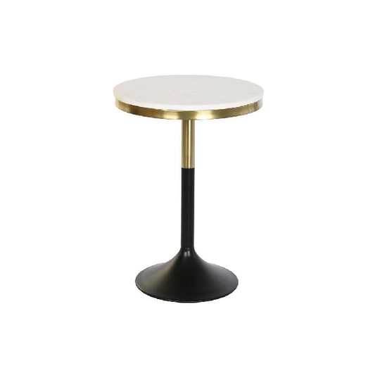 Sofabord DKD Home Decor Sort Gylden Metal Hvid Marmor (40,5 x 40,5 x 57,5 cm)