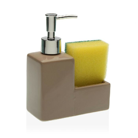 Sæbedispenser Versa Beige Svamp Keramik (6 x 16,5 x 13 cm) (13 x 6 x 16,5 cm)