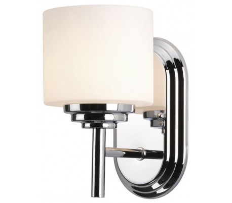 Malibu Badeværelseslampe i stål og glas H21,6 cm 1 x G9 LED - Poleret krom/Hvid