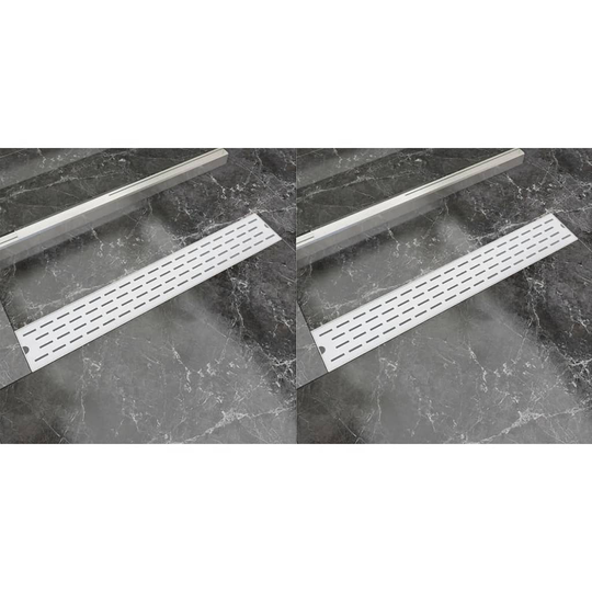 vidaXL lige bruseafløb 2 stk. linje 730 x 140 mm rustfrit stål