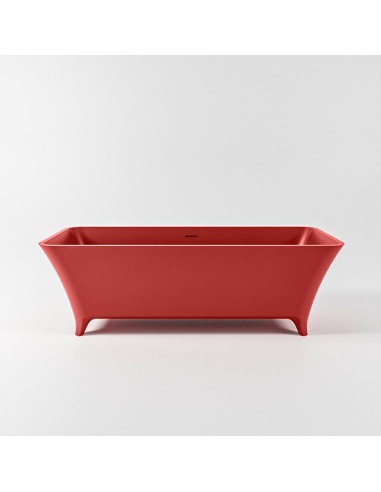 LUNDY fritstående badekar 170 x 75 cm Solid surface - Rød