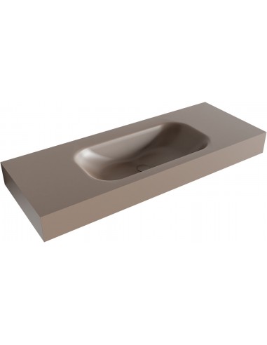 BIG SMALL væghængt håndvask 120 x 46 cm Solid surface - Røg