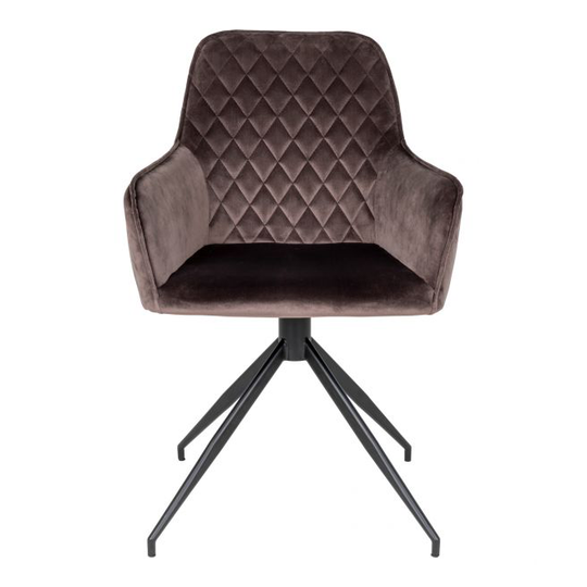 Spisebords drejestol i mushroom velour med sorte ben HN1208 - 1001168