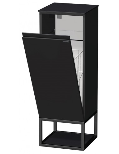 TARA Skab med tøjkurv til badeværelse H103 cm MDF - Sort/Mat antracit