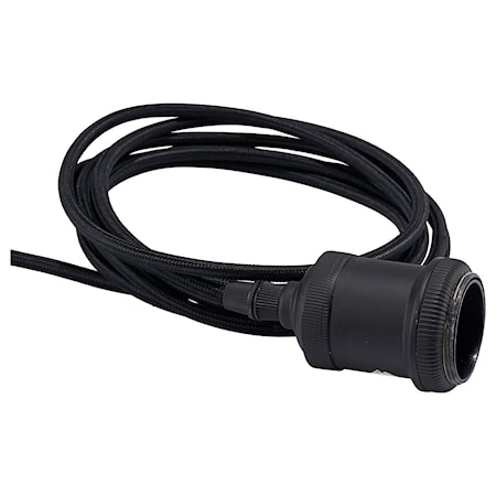 Forlængerledning E27 Max. 40W 3 m Sort