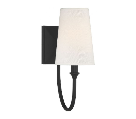 Cameron 1 Badeværelseslampe H33 cm - Mat sort/Hvid