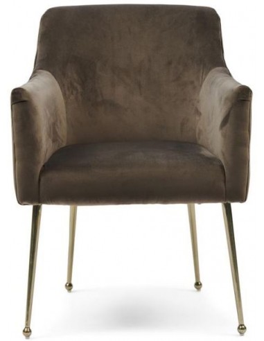 The Smith spisebordsstol i velour og jern H84 cm - Antik guld/Antracit