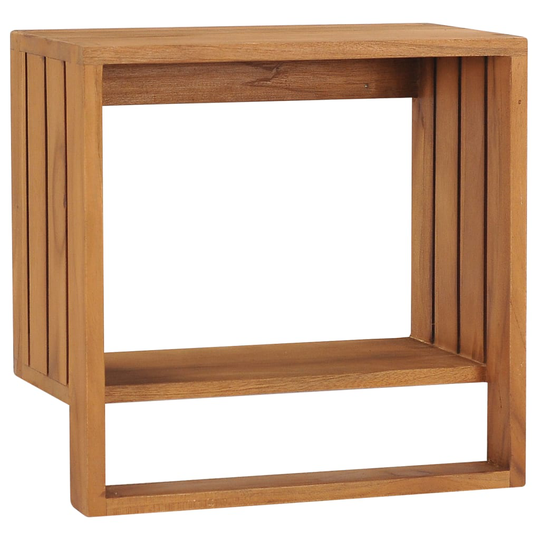 vidaXL vægmonteret håndklædeholder 35x20x35 cm massivt teaktræ