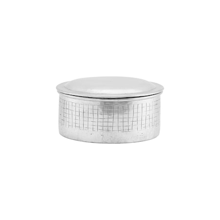 Opbevaringskasse med låg, Noova, Sølv, h: 8 cm