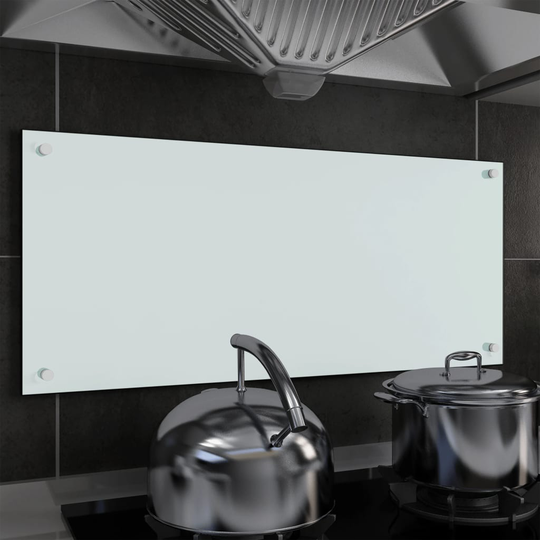 vidaXL stænkplade 90x40 cm hærdet glas hvid
