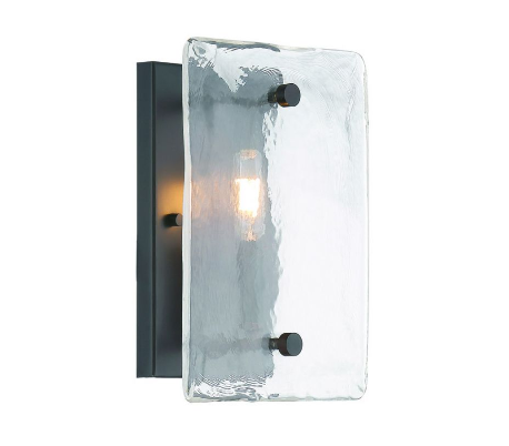 Glenwood 1 Væglampe H28 cm - Antik bronze/Bølget klar